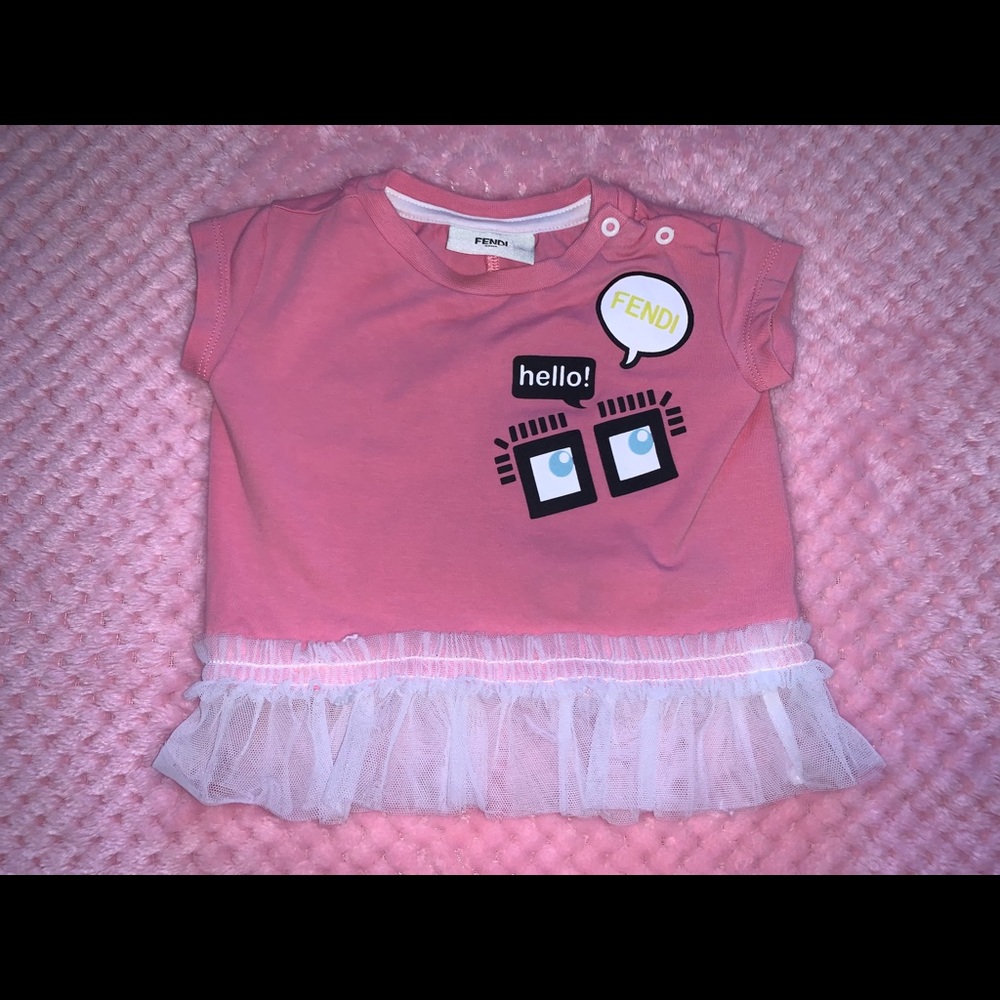 Fendi 3 month designer baby top